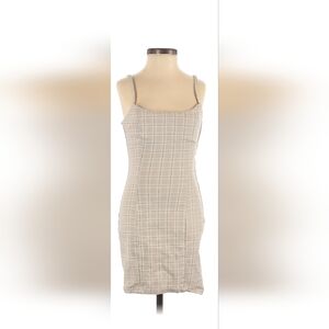 H&M Beige Plaid Body Con Dress